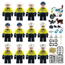 12 PCS Traffic Police Figures with Replaceable Accessories Building Blocks Role Play Games