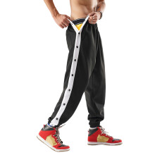 Men's Sweatpants Tear Away Basketball Sweat Pants-Black XXL