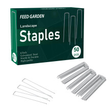 4 Inch Galvanized Landscape Staples 25 Pack 11 Gauge AntiRust Heavy Duty Garden Stakes for Weed Barrier Fabric