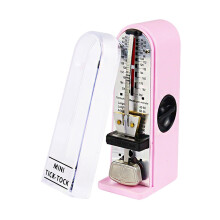 Tower Style Pink Mechanical Metronome for Piano Guitar Violin with Adjustable Tempo and Beat Settings