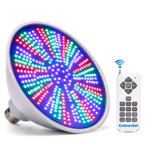 120V RGB LED Pool Light Bulb, Color Changing Inground Pool Light with Remote Control, E26 Replacement