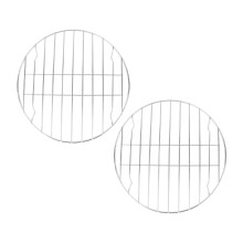 2Pcs Round Stainless Steel Grill Rack Set, Nonstick BBQ Cooking Rack for Even Heat and Outdoor Use