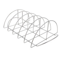 BBQ Rib Rack Stainless Steel Vertical Rib Holder for Grill Smoker and Oven Easy Clean Space Saving