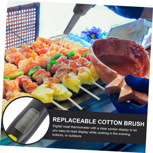 Digital Meat Thermometer Fork with LCD Display, Instant Readout and Cooking Level Indicator for BBQ 2