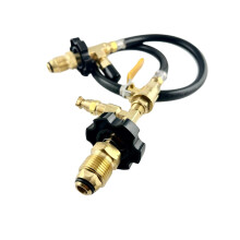 168 Inch POL to POL Propane Transfer Hose Kit for Liquid Propane Filling and 20 lb BBQ Cylinder