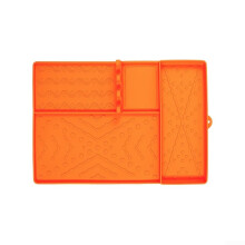 Orange Silicone Grill Mat with Non Slip Base and Built In Drip Channels for Griddle Cooking