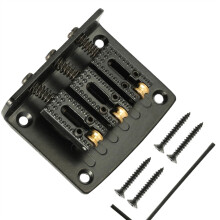 Electric Guitar Bridge 3 Saddle Hardtail Bridge Black Zinc Alloy Adjustable Height Easy Mount