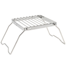 Outdoor Grill Stand Foldable Stainless Steel Adjustable Height BBQ Rack for Camping and Fire Pits