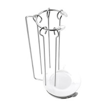Stainless Steel BBQ Skewer Rack with Removable Drip Tray, Detachable Holder for Outdoor Grill and Picnic