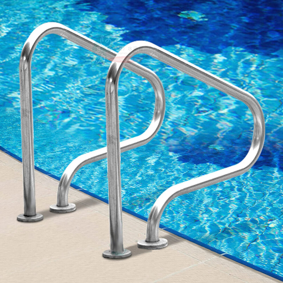 Stainless Steel Pool Handrail 31X31 Inch 2Piece Set, Corrosionresistant Stair Rail With Quick Mount Base For Inground Swimming Pool 9351714407977