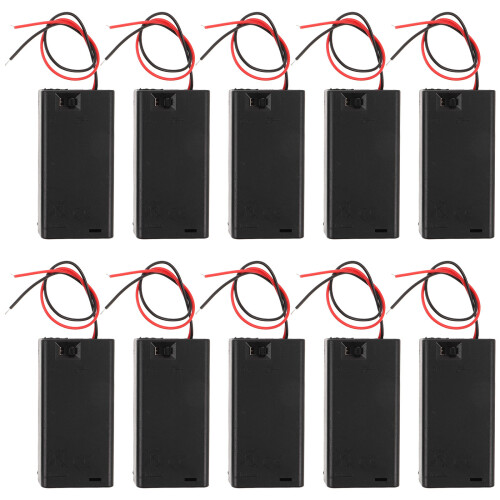 10Pcs Plastic Aa Battery Holder with for Electronic Projects