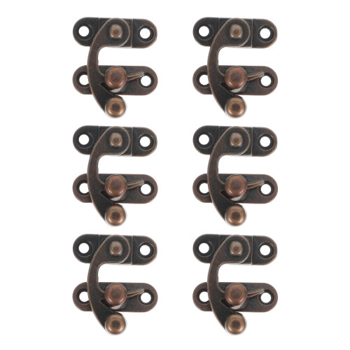 6Pcs Iron Decorative Small Latches Vintage Lock Clasps for Boxes