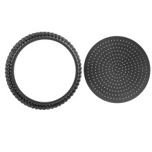 Black Non-Stick Carbon Steel Pizza Tart Pan with Removable Bottom