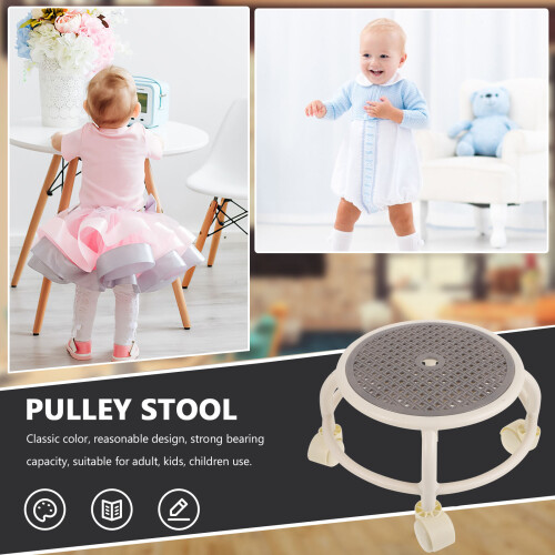 Low Rolling Stool With Wheels For Home Office Or Garage 2