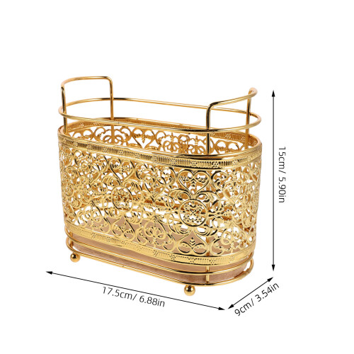 Golden Metal Makeup Brush Storage Rack Decorative Vanity Stand 1
