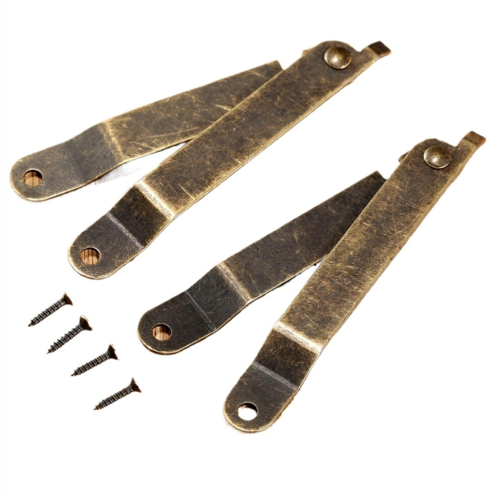 2Pcs Adjustable Lid Support Hinges Antique Bronze For Box Cabinet Cupboard Door Furniture Hardware 97X11mm 9330225252856