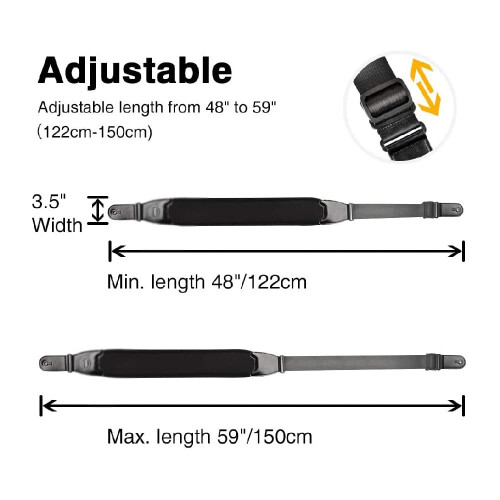 Padded Guitar Strap Adjustable 3.5Inch Wide Comfortable Electric Guitar Strap with 6 Picks 1