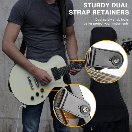 Padded Guitar Strap Adjustable 3.5Inch Wide Comfortable Electric Guitar Strap with 6 Picks 2