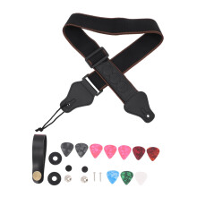 Adjustable Comfortable Cotton Guitar Strap Set with Accessories for Acoustic and Electric Guitars