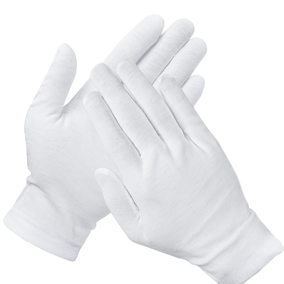 White 48 Pcs Cotton Gloves For Dry Hands Spa And Coin Inspection Moisturizing Reusable Comfortable Fit