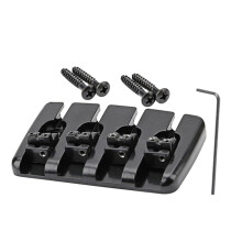 Durable Metal Bass Bridge Saddles Replacement Set for 4 or 5 String Bass Guitar, Stable Tuning, Easy Install