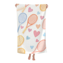 Tennis Pattern Sand Microfiber Beach Towel Quick Dry Ultra Soft Pool Bath Towel 31x51in