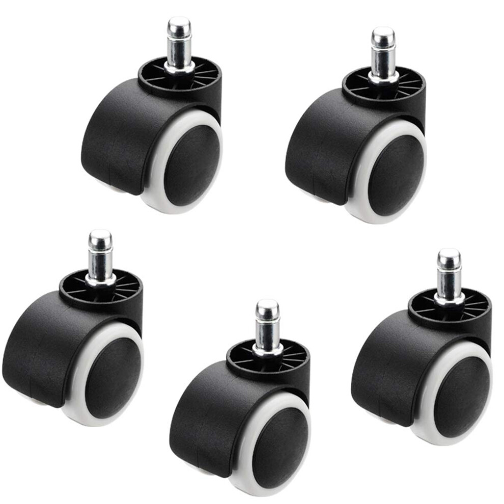 Office Chair Casters 2 Inch Pvc Swivel Wheels Set Of 5, Quiet Smooth Rolling, Protect Hardwood Floors 9073542928706