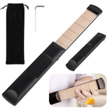 6Fret Guitar Practice Neck, Silent Chord Trainer for Beginners, Compact Travel Guitar Fingerboard