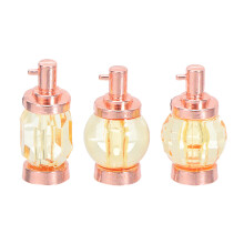 3Pcs Rose Gold Metal Miniature Dollhouse Perfume Bottles for Display