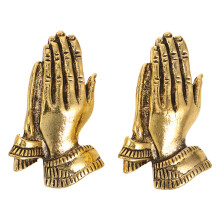 2Pcs Golden Alloy Faith Brooch Pin for Business Suit Lapel Or Scarf