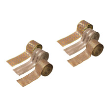 6Rouleaux Ruban De Jute Rustique Noël Avec Fil Rigide Pour Décorations
