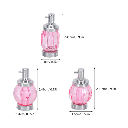 3Pièces Mini Flacons Métal Argent Décoratifs Pour Maison De 1