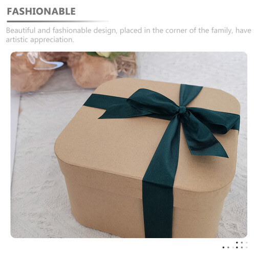 Boîte Cadeau Kraft Marron Clair Multifonction Pour Stockage 2