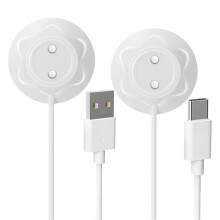 2er-Packung 12-mm-Rosen-Ladekabel mit Magnetverschluss und USB-A- und USB-C-Anschlüssen