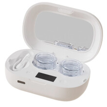 Kit de Nettoyage de Lentilles de Contact Ultrasonique Portable et Rechargeable avec Outils, Nettoyage à 360, Chargement USB