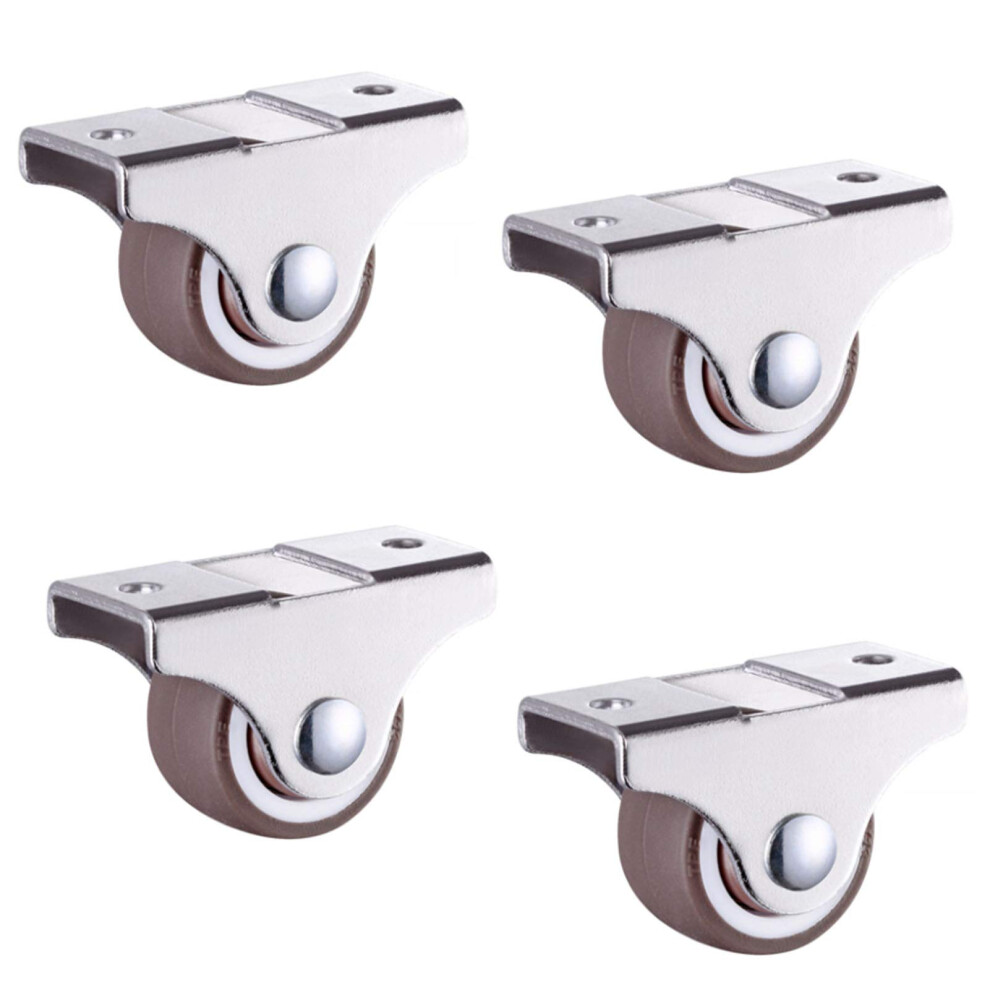 4 Pcs 1.25 Inch Furniture Caster Wheels, Quiet Rubber Casters With Floor Protection And Steel Base 9330225254126