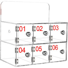 2/3/4/6/8 Slots Acrylic Cell Phone Locker with Individual Keyed Locks for Classroom and Office
