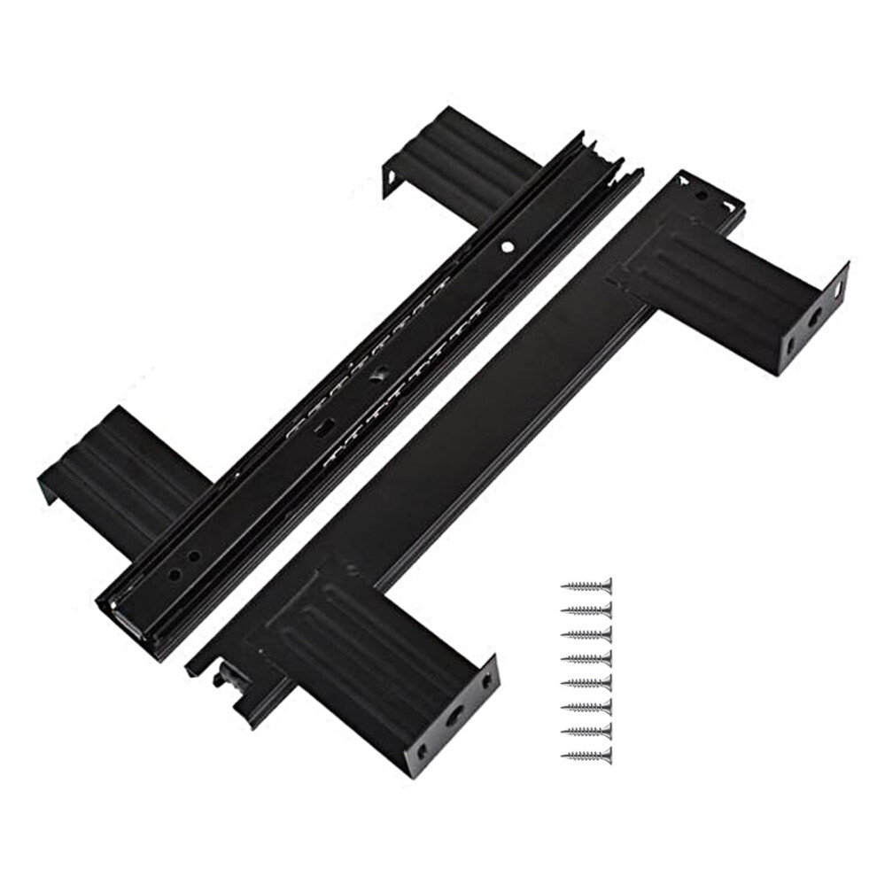 Keyboard Drawer Slides Ball Bearing Full Extension Black Steel Rails Smooth Quiet Operation 1 Pair 9330225254409