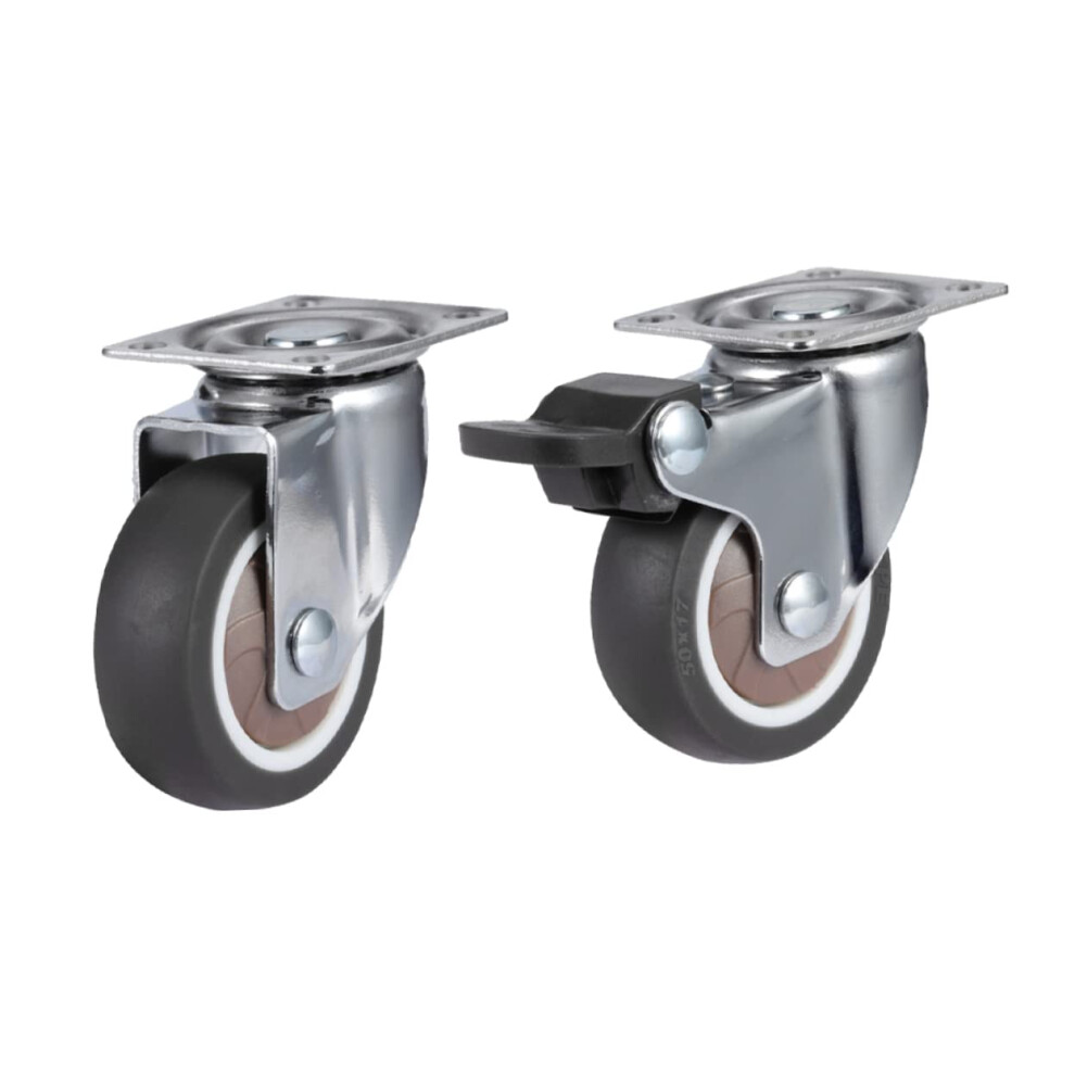Office Chair Caster Wheels 2Pcs Steel Heavy Duty Swivel Casters With Dual Brake And 360 Smooth Rolling 9330225254485