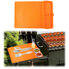Mat for Blackstone Griddle Silicone Side Shelf Utensil Rest, Heat Resistant Non Slip BPA Orange