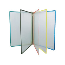 Wall Mounted File Holder, 5 DoubleSided Panels, PVCMetal Display Stand, L23H33cm (Multi)