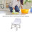 Rolling Stool with Wheels Transparent Acrylic Seat Ergonomic Back Support 360 Silent Wheels Gray 3