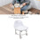 Rolling Stool with Wheels Transparent Acrylic Seat Ergonomic Back Support 360 Silent Wheels Gray 4