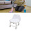 Rolling Stool with Wheels Transparent Acrylic Seat Ergonomic Back Support 360 Silent Wheels Gray 5