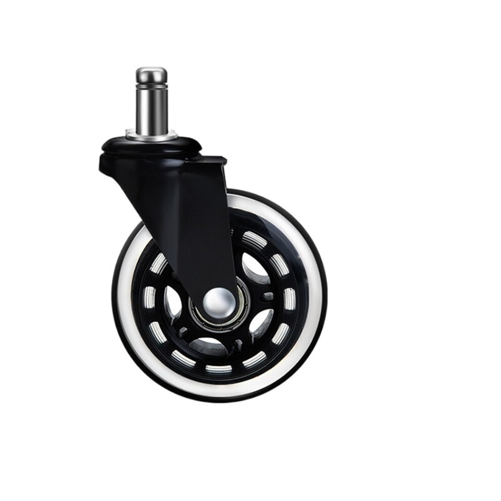 Office Chair Caster Wheels 3 Inch Rubber Replacement Quiet Smooth Rolling Universal Stem Durable Steel Core 9330225255598