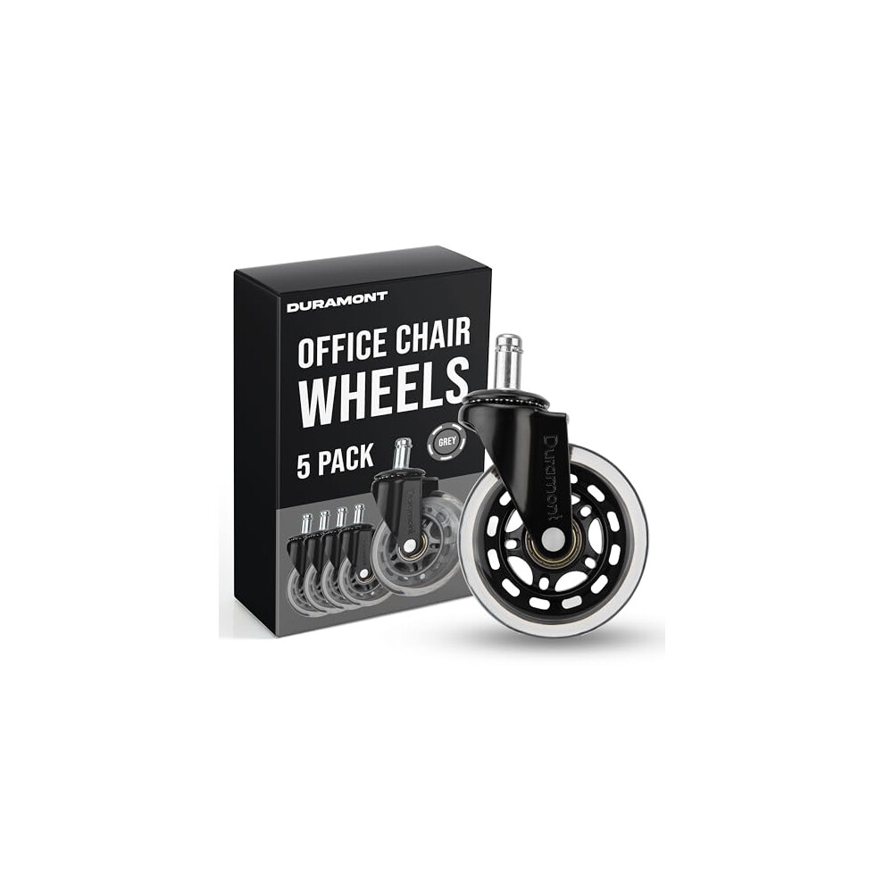 Office Chair Wheels Set Of 5 Chair Casters For Rollerblade, Smooth Quiet Rolling, Floor Protection, Heavyduty Universal Fit, Grey 9771547783749