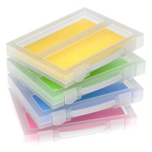 Scrapbook Paper Storage, 4 Pack Stackable Organizers with Handle, Fits More 8.5x11 and School Projects Box