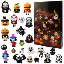 (A) 2024 Halloween Christmas Doll Advent Calendar 24 Piece Halloween Countdown Calendar Gift
