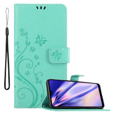 Floral Wallet Case PU Leather Flip Cover with Magnetic Lock, 3 Card Slots, Stand Function for Samsung Galaxy A21