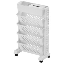 Slim Rolling Storage Cart with DualSide Shelves, EasyRolling Wheels for Office and Home Organization
